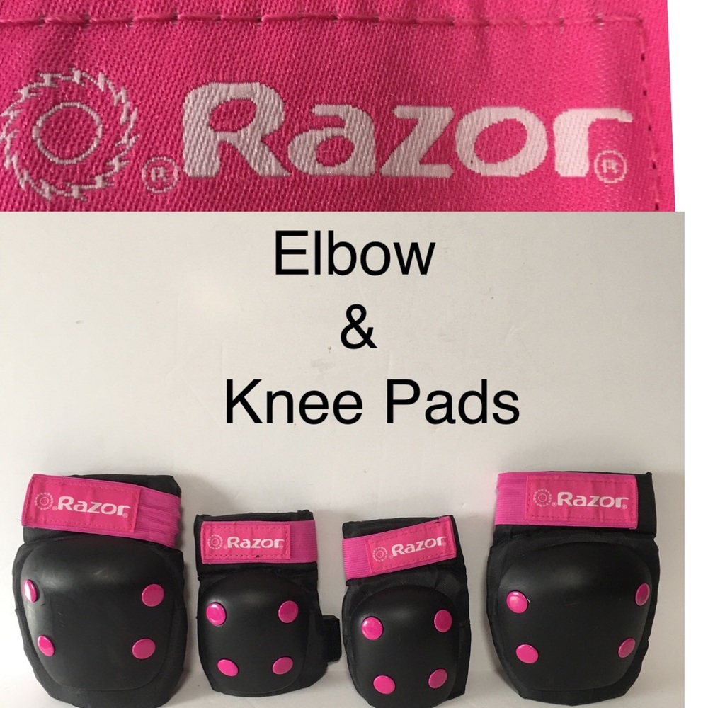RAZOR Elbow & Knee Pads Pink Black Barbiecore Xmas Gift